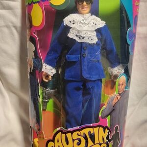 Austin Powers Blue Action Figure New Missing Top Of The Box